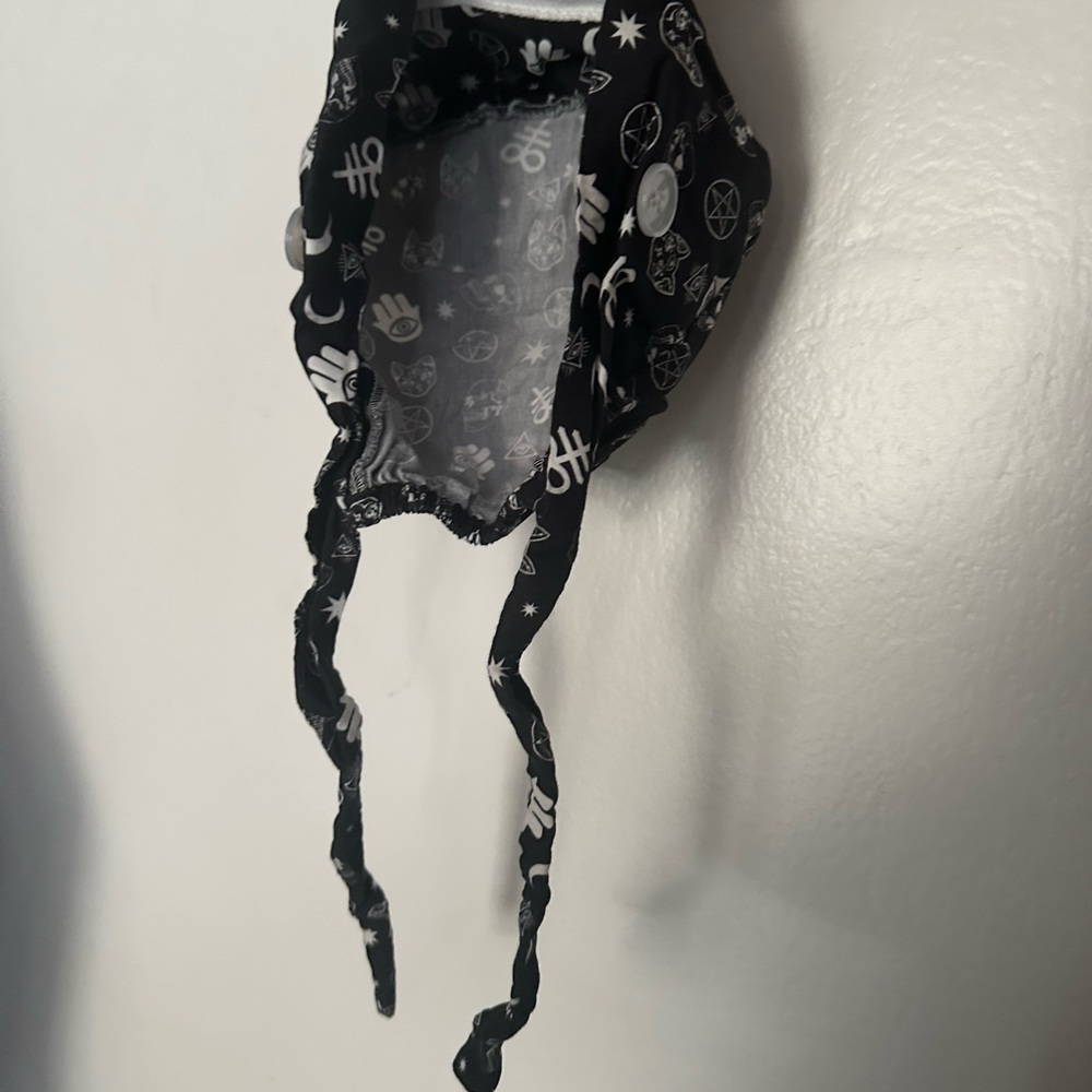 Black and White Artistic Hat with Intricate Design